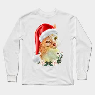 Cat with a hat / Christmas gifts, holiday day gifts Long Sleeve T-Shirt